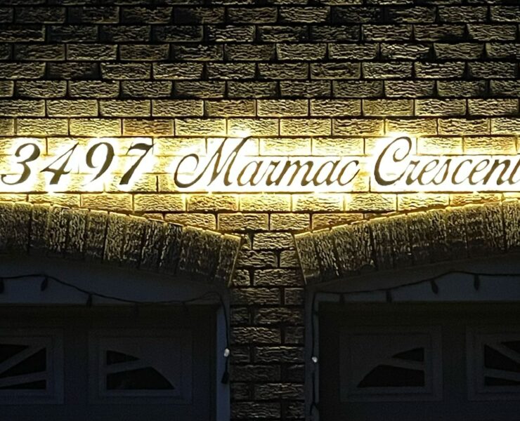 Custom Home Address Signs With Lights