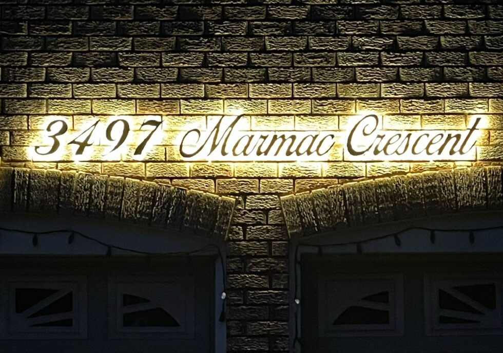 Custom Home Address Signs With Lights